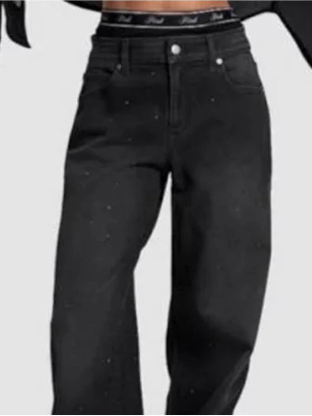 PINK Victoria's Secret Black crystal Jeans